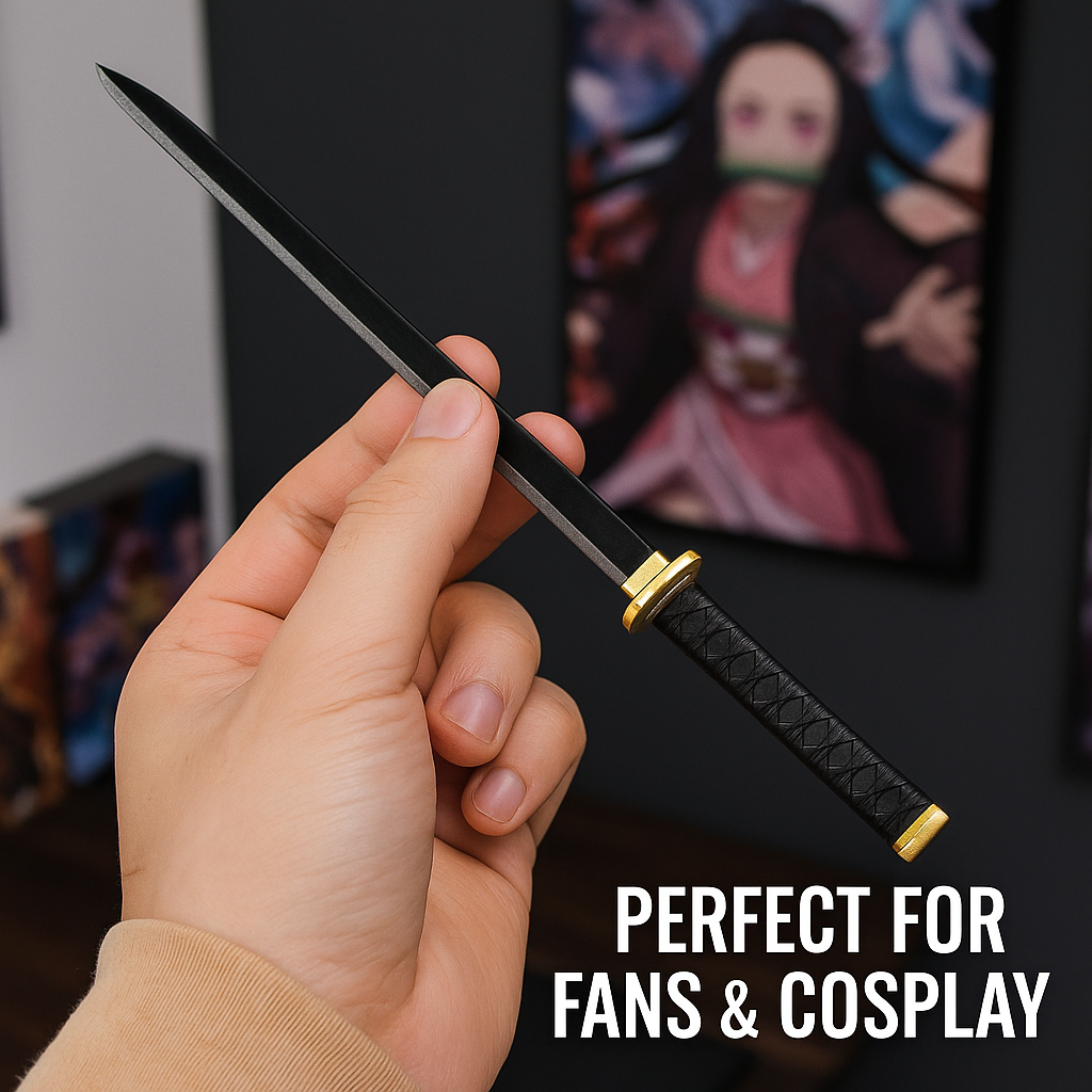 ✨ Demon Slayer™ Mini Metal Nichirin Sword – Tanjiro Kamado (25cm)