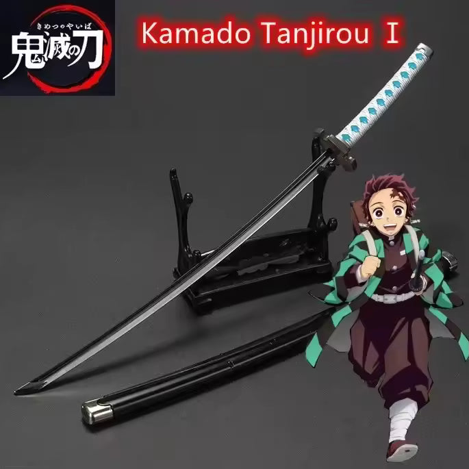 ✨ Demon Slayer™ Mini Metal Nichirin Sword – Tanjiro Kamado (25cm)