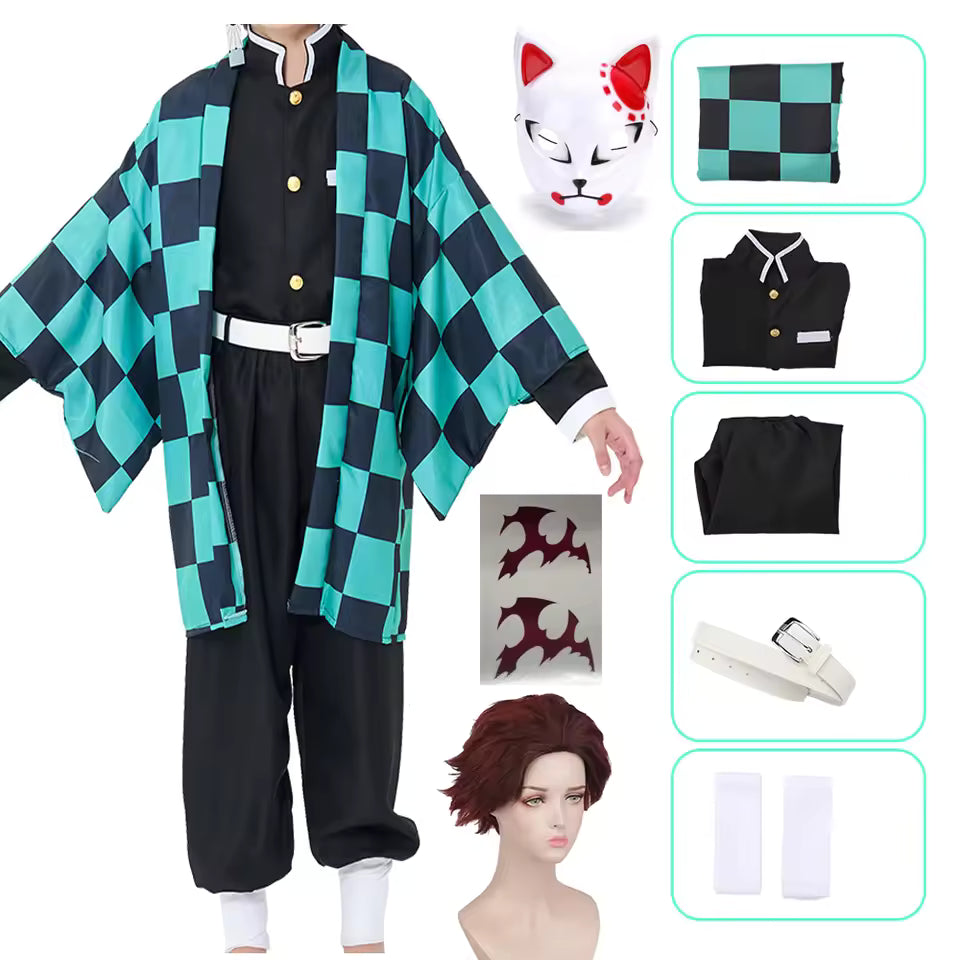 ✨ Demon Slayer™ Tanjiro Kamado Cosplay Costume Set (with Wig)